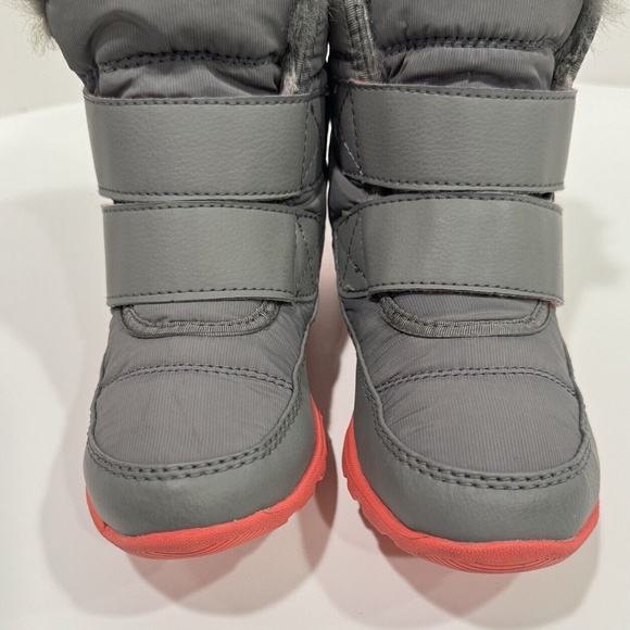 SOREL Whitney II Strap Waterproof Boots Size 12 Gray Pink Winter Faux Fur Lining - Picture 8 of 12